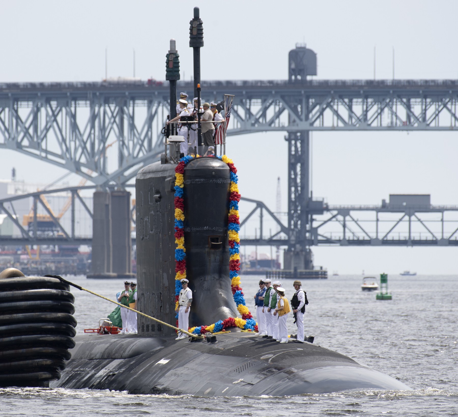ssn-791 uss delaware virginia class attack submarine us navy returning subase new london groton 31