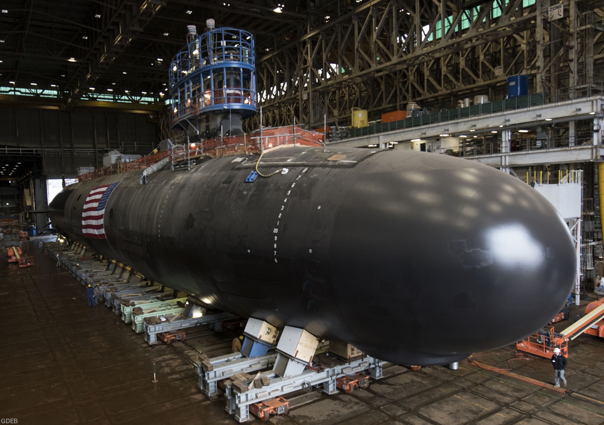 ssn-792 uss vermont virginia class attack submarine block iv us navy roll out general dynamics electric boat groton 14