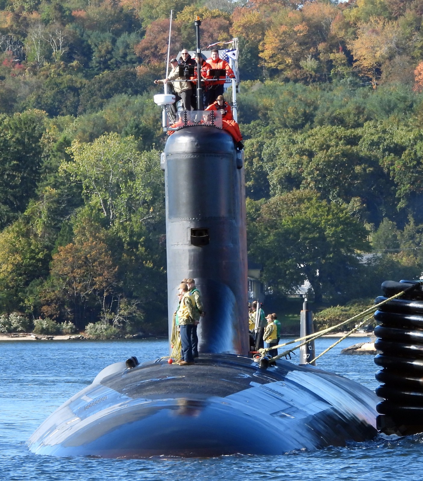 ssn-793 uss oregon virginia class attack submarine block iv us navy returning subase new london groton 16