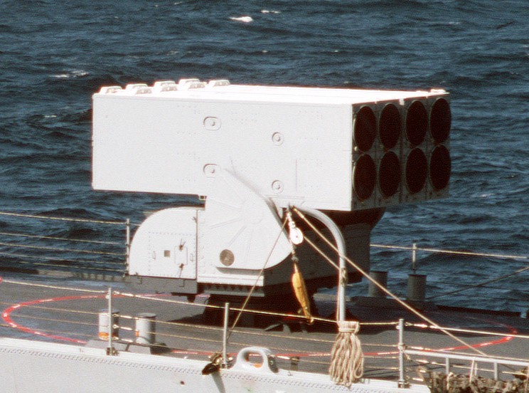 mk-16 8-cell launcher rur-5 asroc anti submarine rocket rgm-84 harpoon ssm missile 08 garcia class frigate