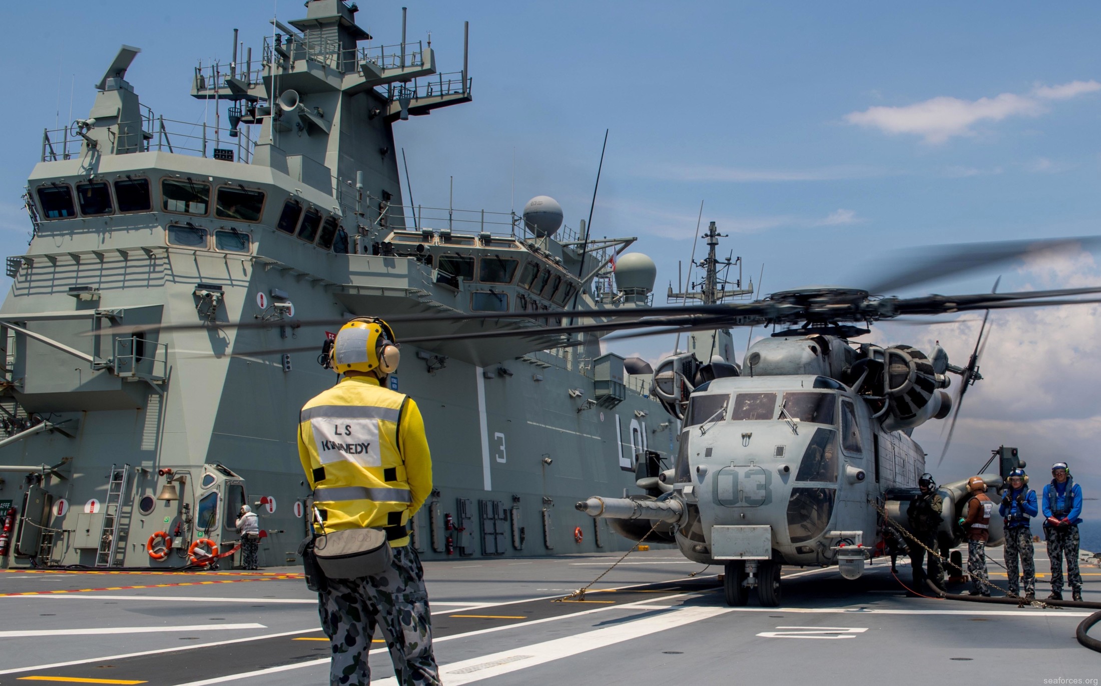 hmas adelaide l-01 amphibious landing ship helicopter dock lhd australian navy 05 flight deck