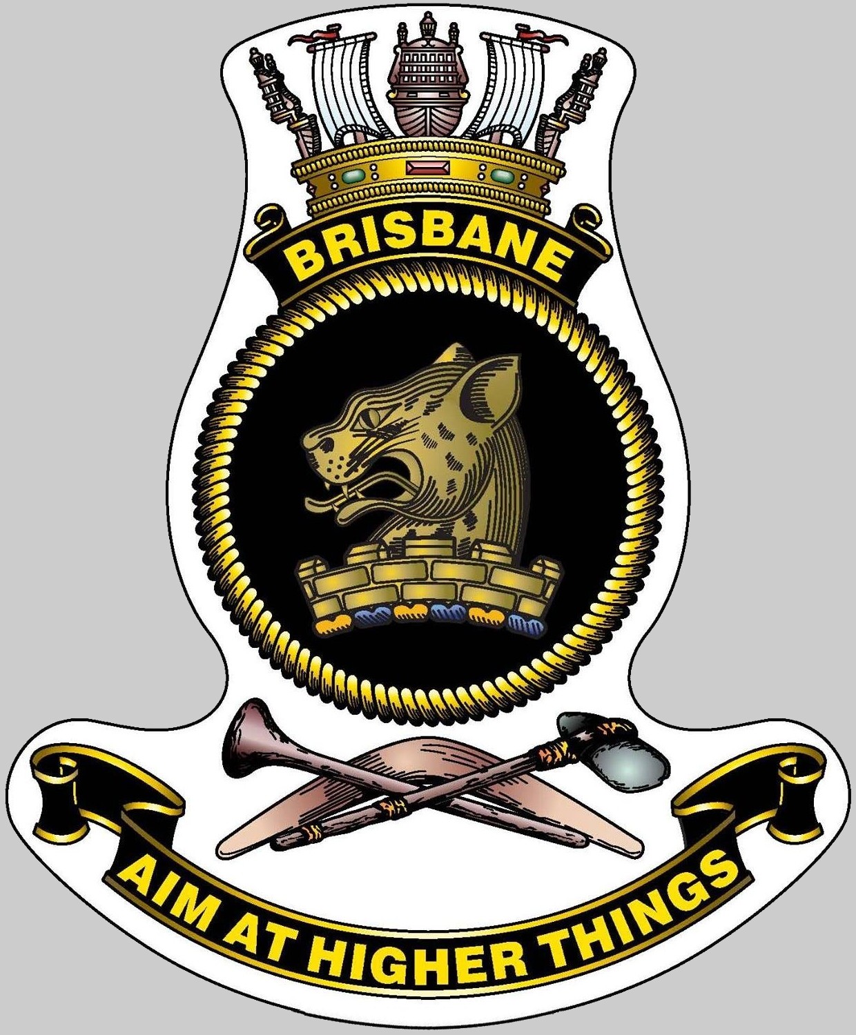 hmas brisbane ddgh-41 insignia crest patch hobart class guided missile destroyer royal australian navy 02x