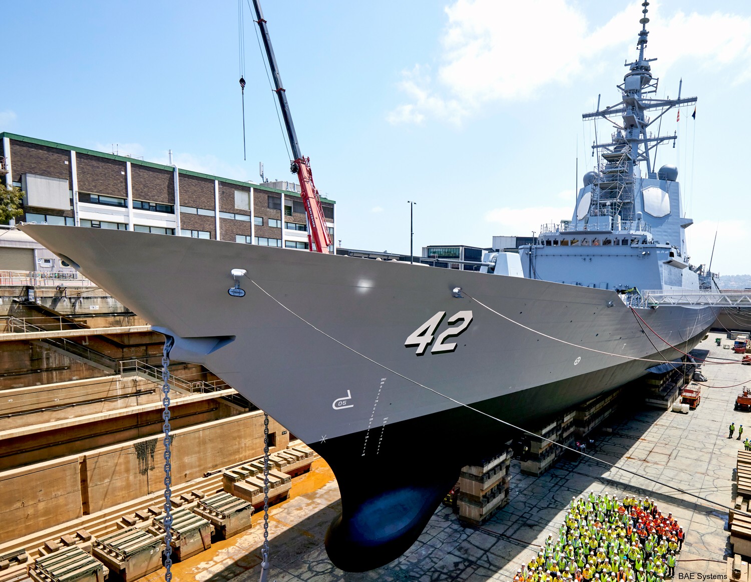 hmas sydney ddgh-42 hobart class guided missile destroyer royal australian navy dry dock bae systems 30