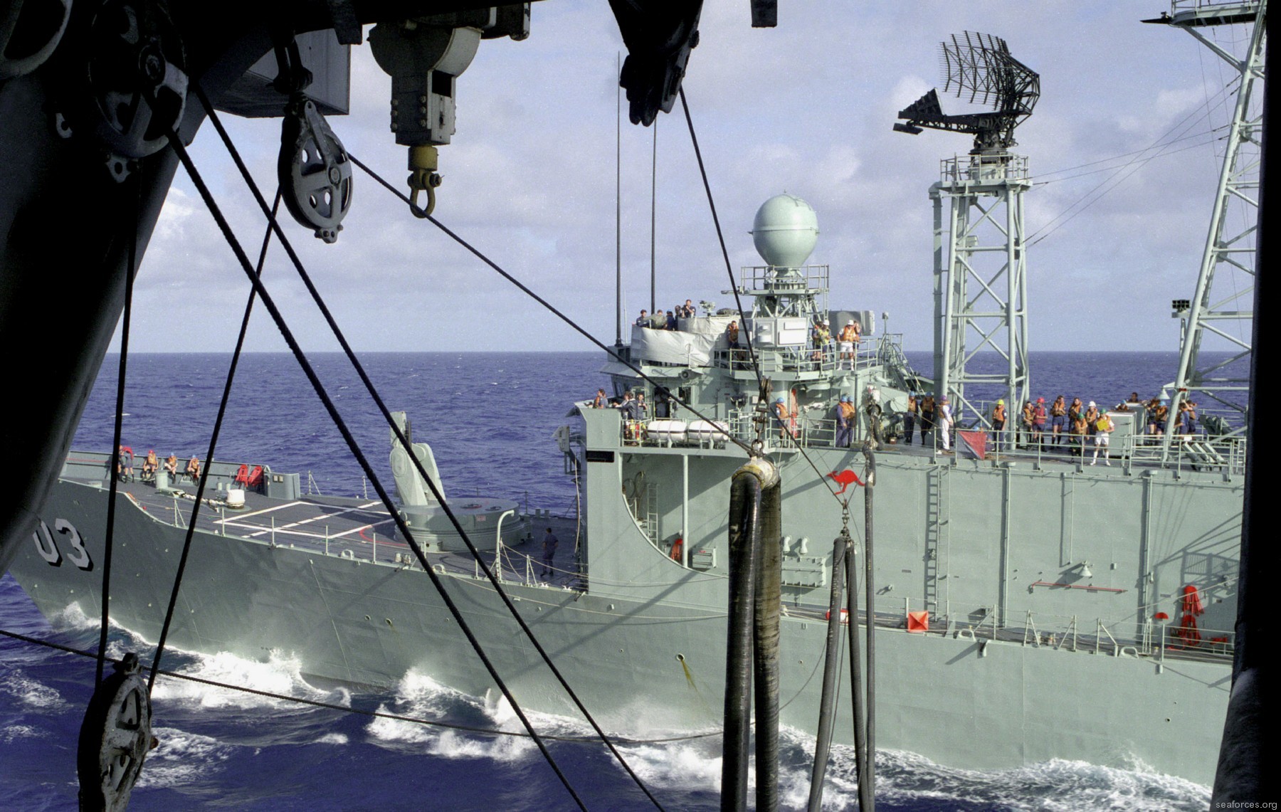 ffg-03 hmas sydney adelaide class frigate royal australian navy 1986 13 replenishment at sea ras