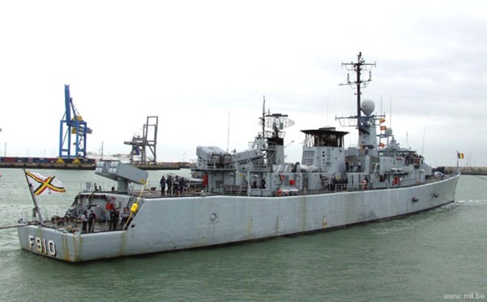 f-910 bns wielingen class frigate belgian navy rim-7 sea sparrow sam missile mm38 exocet 03