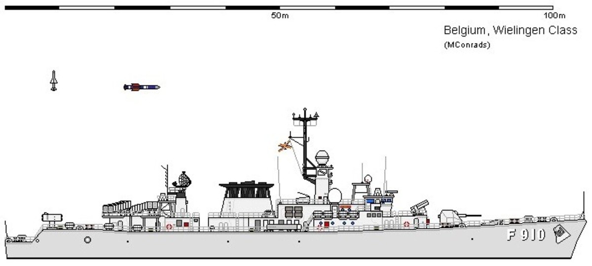 wielingen class frigate belgian navy armed forces mk-29 rim-7 sea sparrow sam launcher mm38 exocet ssm missile asw rocket giat 100mm gun drawing