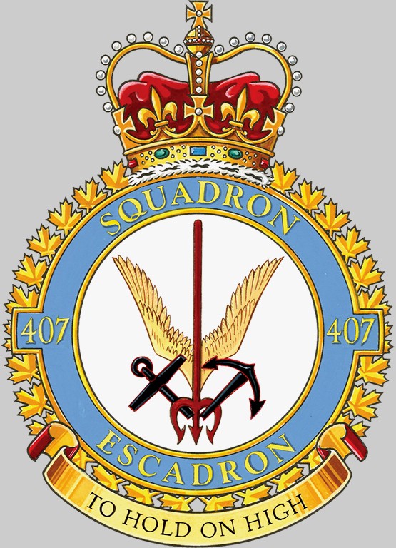 407 long range patrol squadron insignia crest patch badge royal canadian navy cp-140 aurora cfb comox
