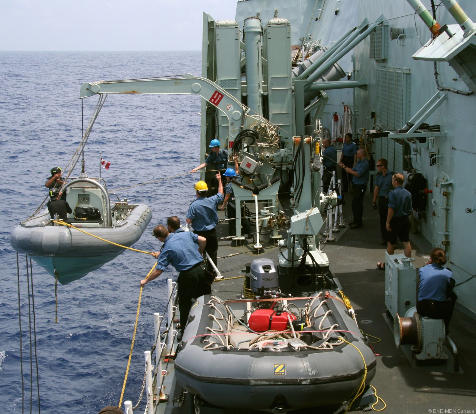 halifax class helicopter patrol frigate royal canadian navy 09c rhib small boat zodiac