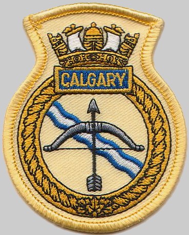 ffh-335 hmcs calgary insignia crest patch badge halifax class helicopter patrol frigate ncsm royal canadian navy 03p