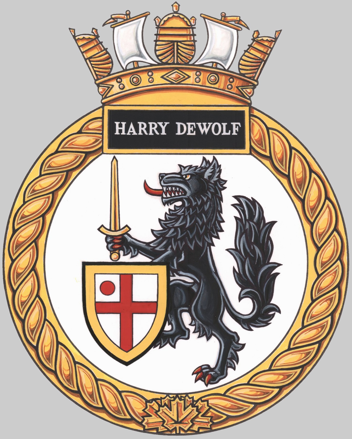 aopv-430 hmcs harry dewolf insignia crest patch badge arctic offshore patrol vessel ncsm royal canadian navy 02c