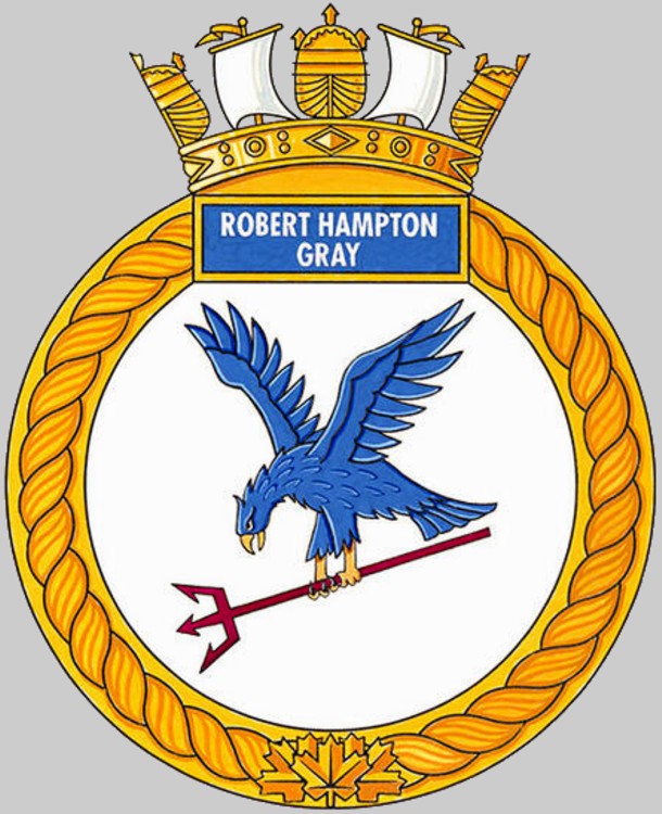 aopv-435 hmcs robert hampton gray insignia crest patch badge arctic offshore patrol vessel canadian navy 02x