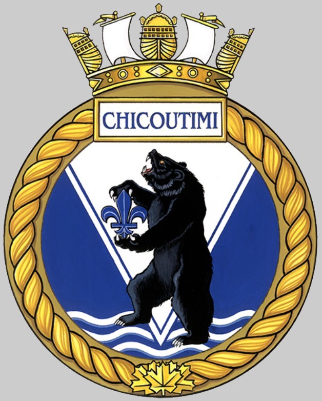 ssk-879 hmcs chicoutimi insignia crest patch badge victoria upholder class patrol submarine ncsm royal canadian navy 02x