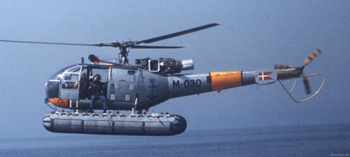 sa 316b alouette iii helicopter royal danish navy søværnet kongelige danske marine sud aviation m-030 02