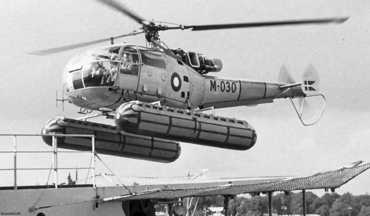 sa 316b alouette iii helicopter royal danish navy søværnet kongelige danske marine sud aviation m-030 05