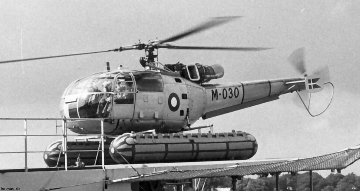 sa 316b alouette iii helicopter royal danish navy søværnet kongelige danske marine sud aviation m-030 06