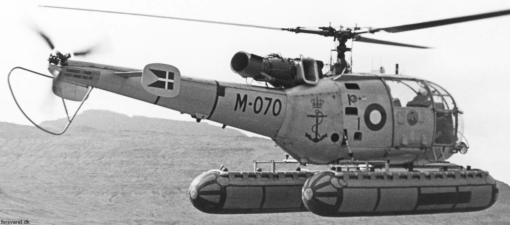 sa 316b alouette iii helicopter royal danish navy søværnet kongelige danske marine sud aviation m-070 04