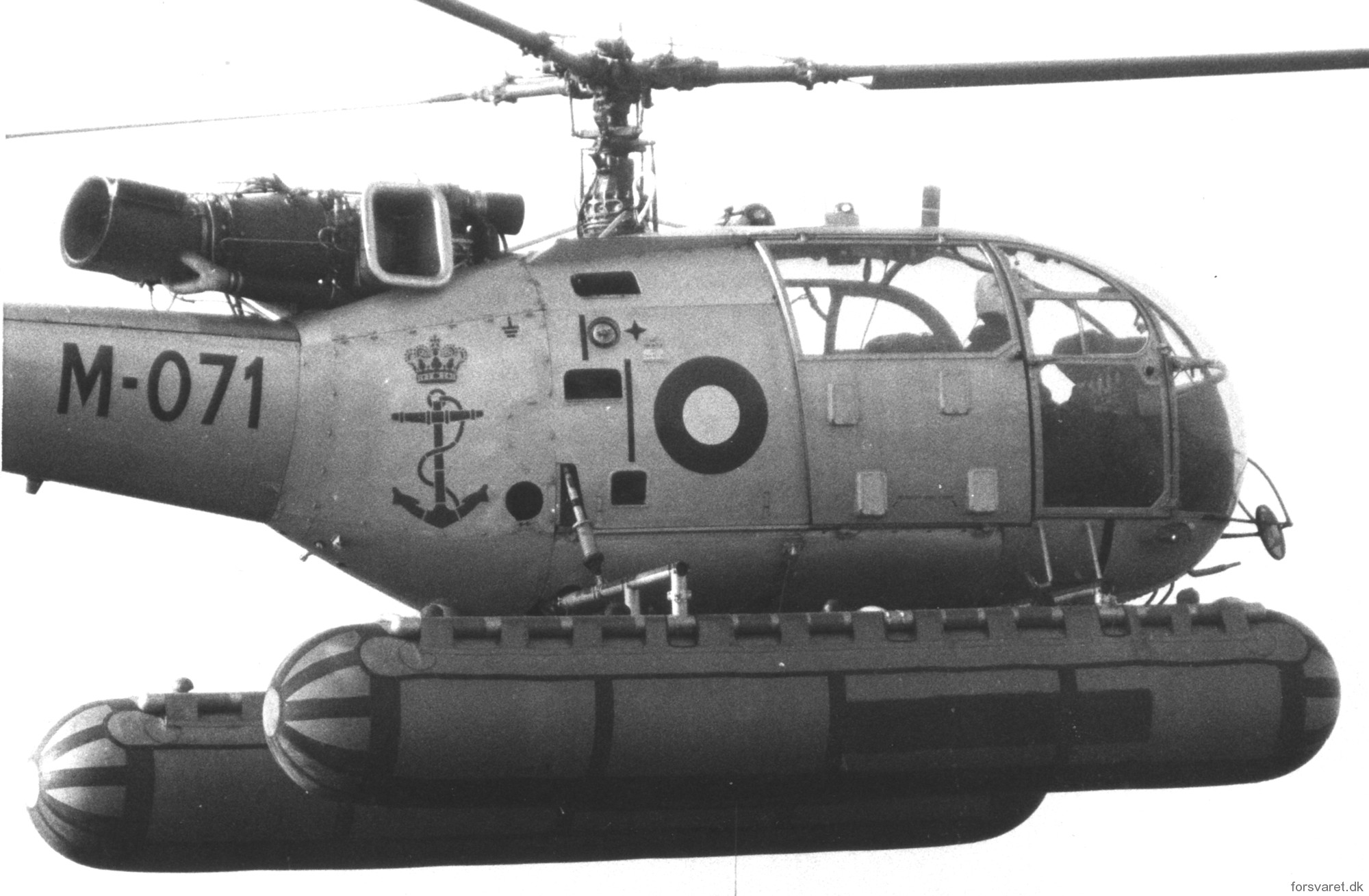 sa 316b alouette iii helicopter royal danish navy søværnet kongelige danske marine sud aviation m-071 18
