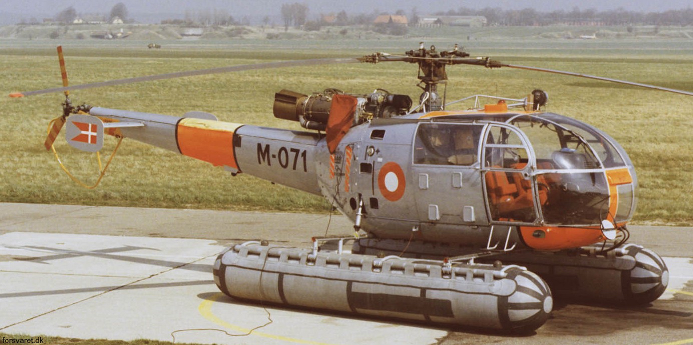 sa 316b alouette iii helicopter royal danish navy søværnet kongelige danske marine sud aviation m-071 23