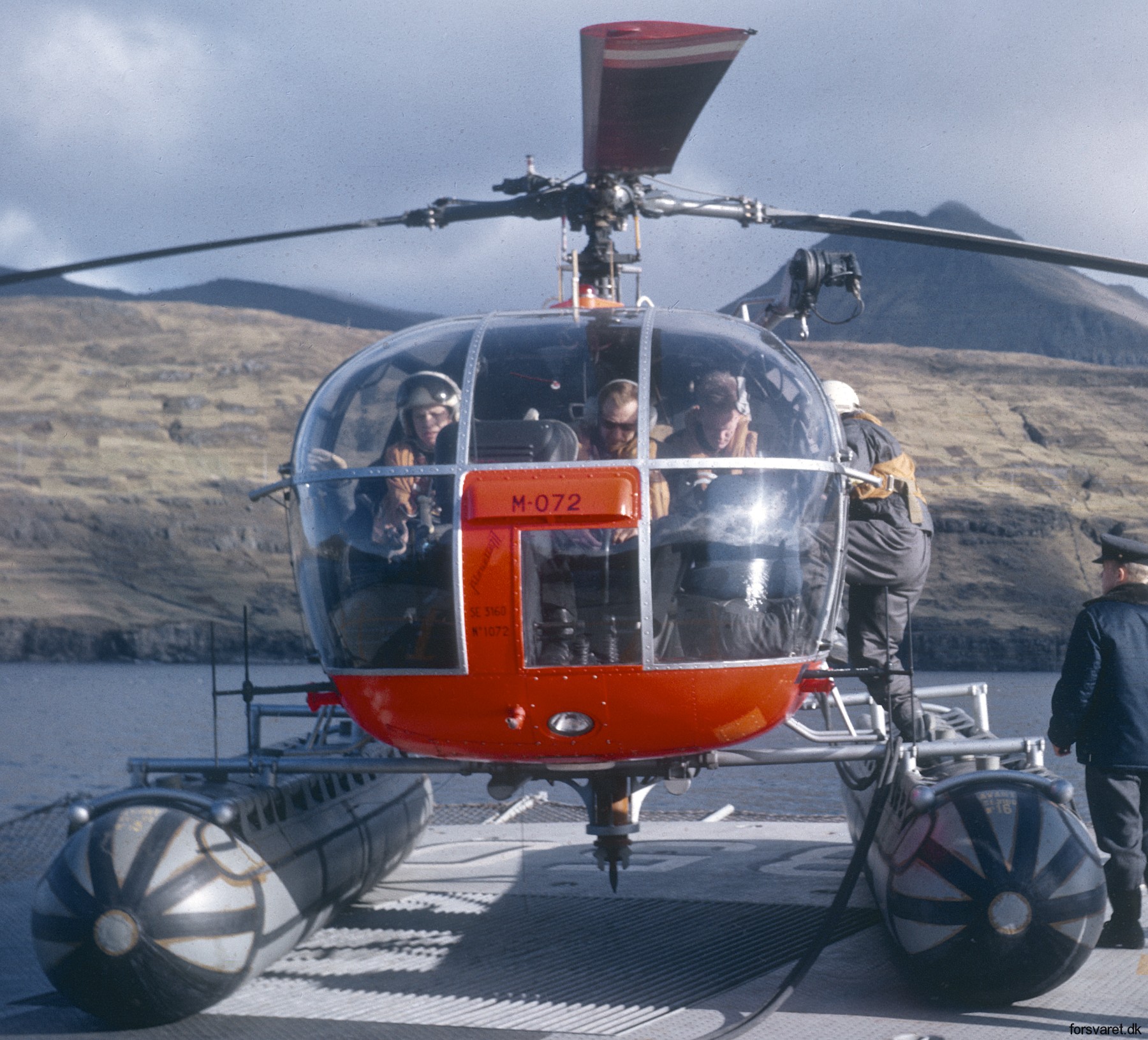 sa 316b alouette iii helicopter royal danish navy søværnet kongelige danske marine sud aviation m-072 02