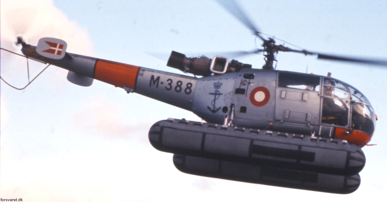 sa 316b alouette iii helicopter royal danish navy søværnet kongelige danske marine sud aviation m-388 04