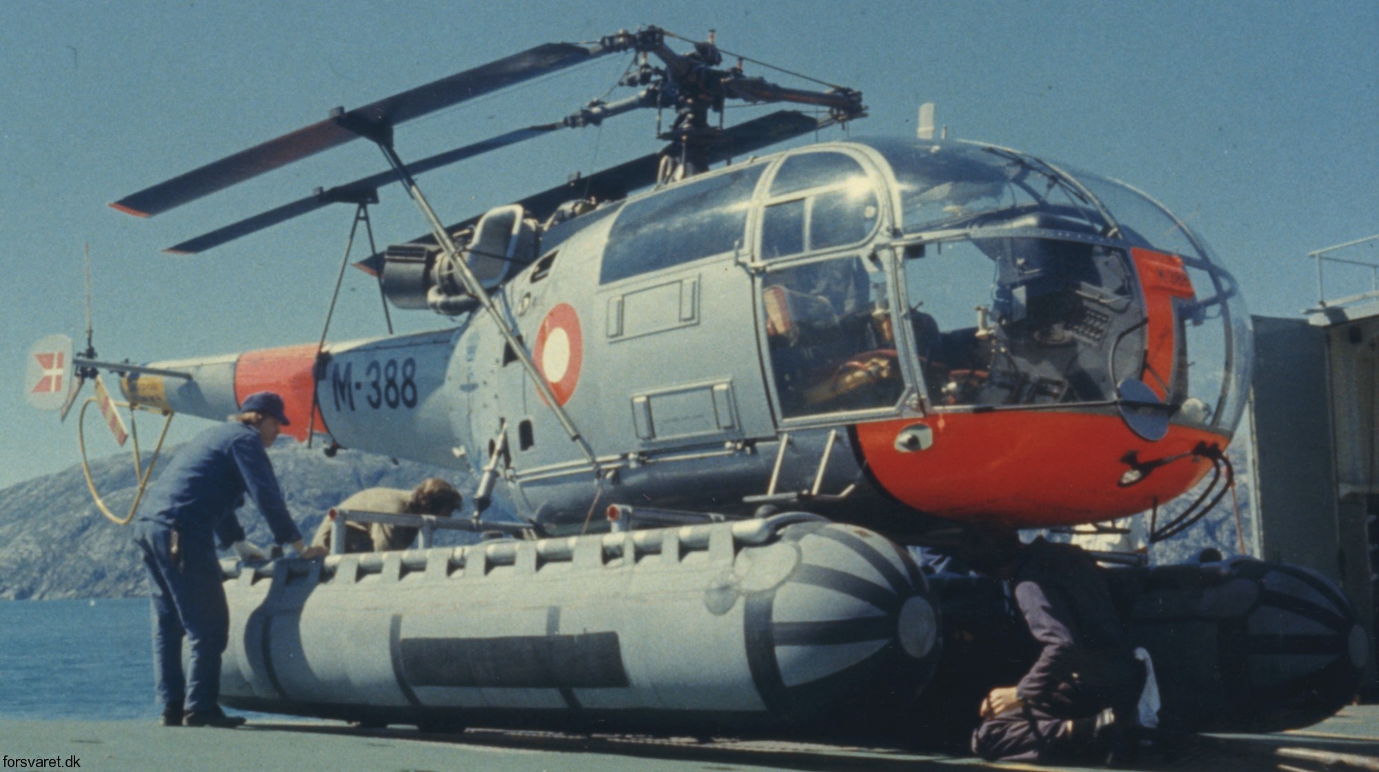 sa 316b alouette iii helicopter royal danish navy søværnet kongelige danske marine sud aviation m-388 08
