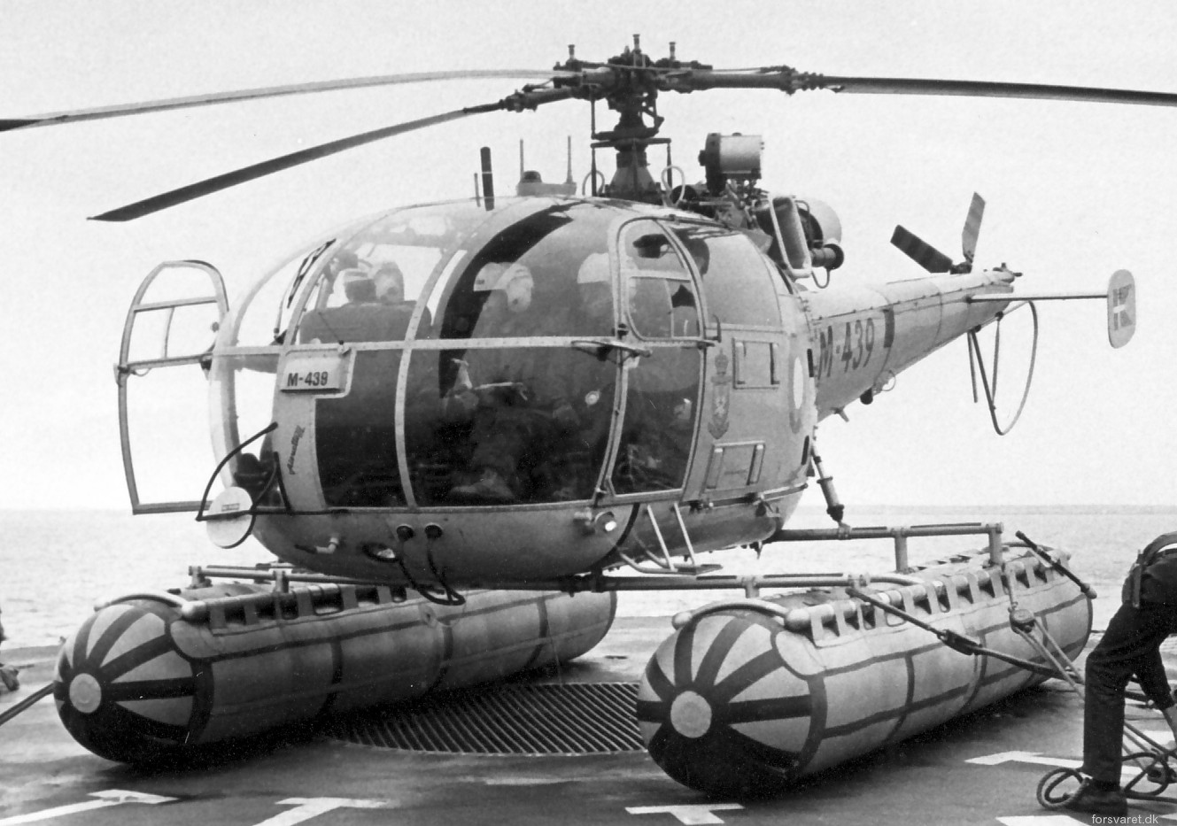 sa 316b alouette iii helicopter royal danish navy søværnet kongelige danske marine sud aviation m-439 05