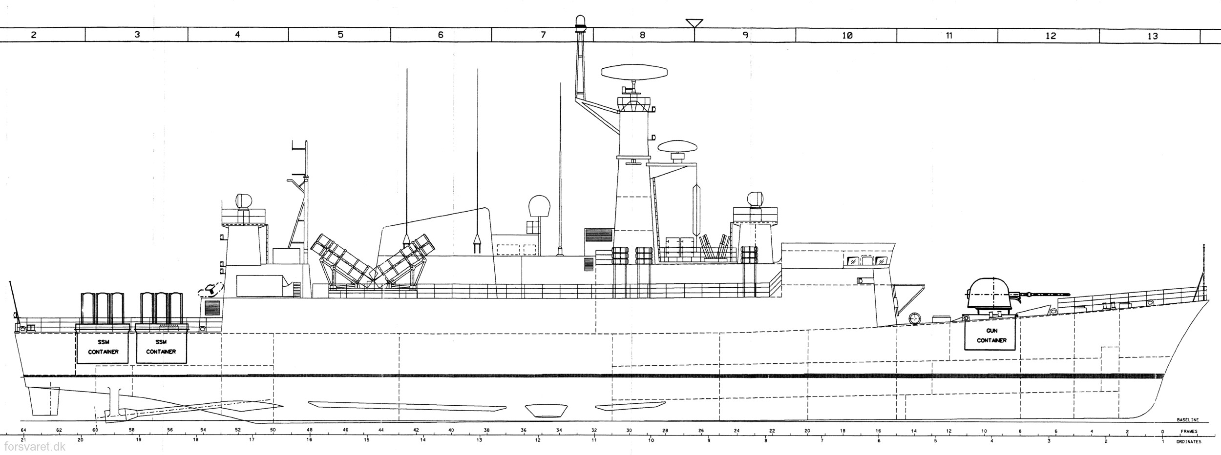 f-354 hdms niels juel class corvette royal danish navy kongelige danske marine kdm 121 drawing