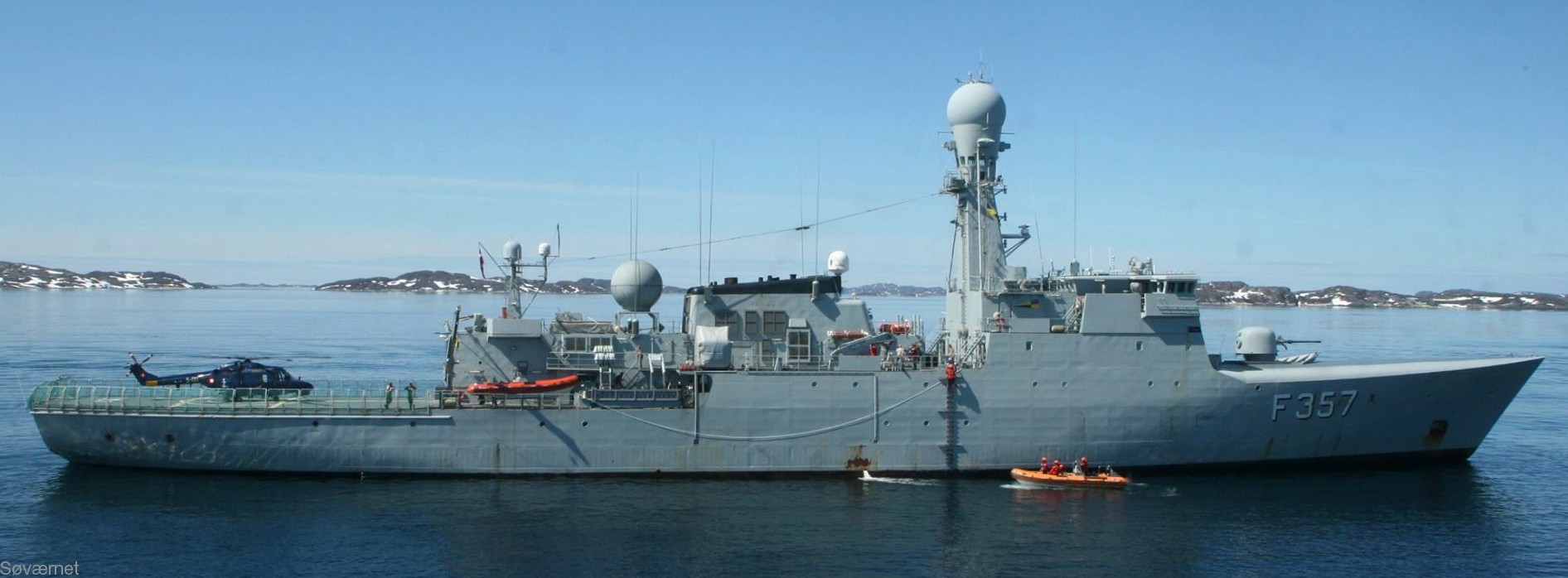 f-357 hdms thetis ocean patrol frigate royal danish navy kongelige danske marine inspektionsskibet 46
