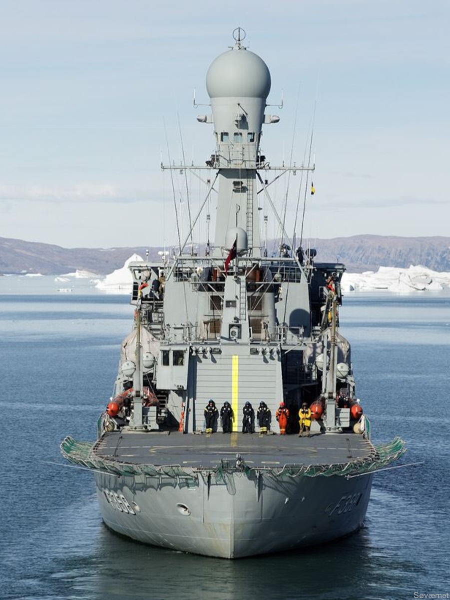 f-358 hdms triton thetis class ocean patrol frigate royal danish navy kongelige danske marine kdm inspektionsskibet 35
