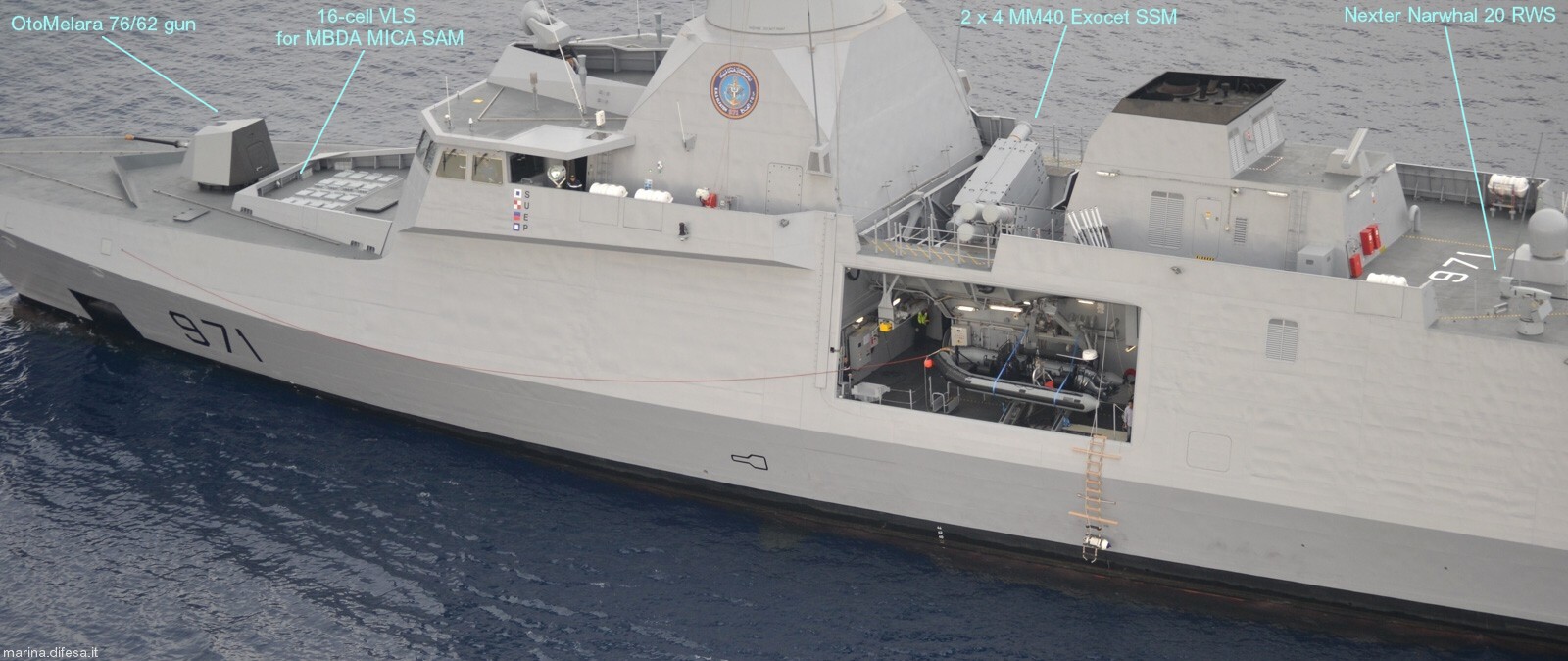 el fateh gowind 2500 class corvette egyptian naval force mm40 exocet ssm missile nexter narwhal rws mica sam armament 02