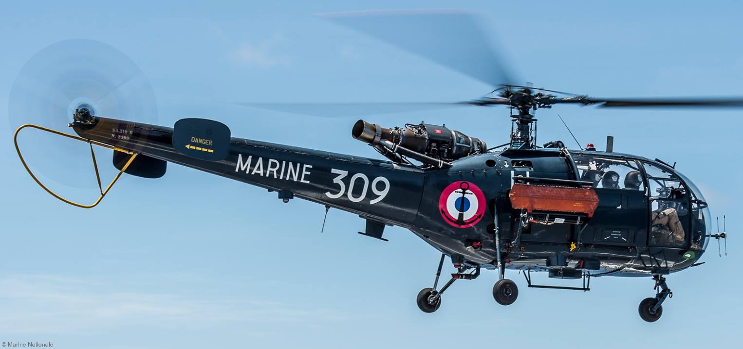 sa 316 319 alouette iii helicopter french navy marine nationale aeronavale flottille 07 309