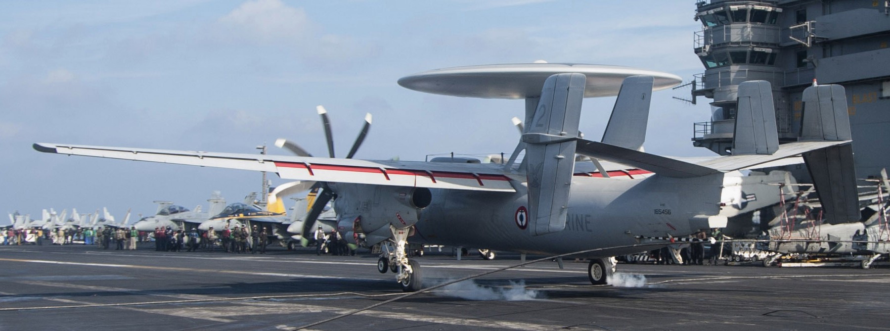 e-2c hawkeye french navy marine nationale grumman aeronavale flottille 4f aircraft carrier charles de gaulle r-91 35 uss harry truman cvn-75