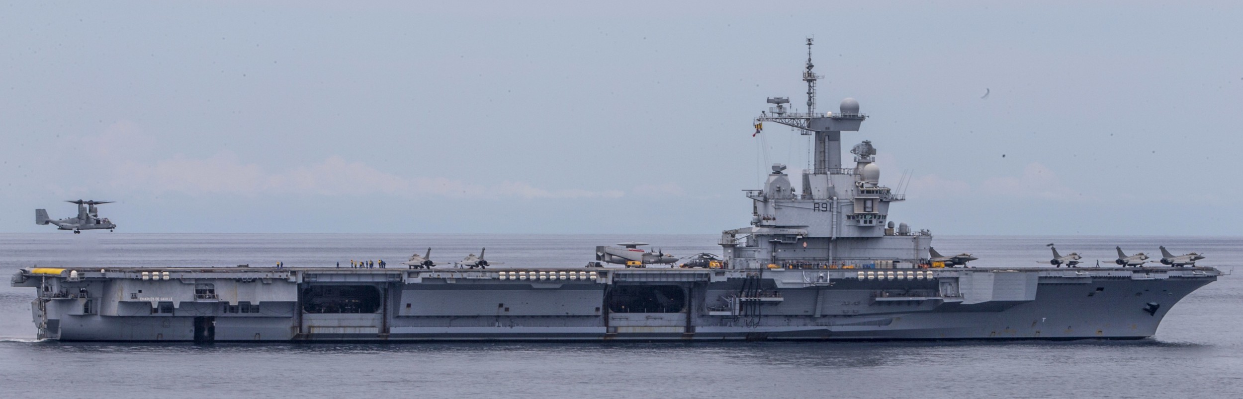 r-91 fs charles de gaulle aircraft carrier french navy marine nationale 62 mv-22 osprey usmc