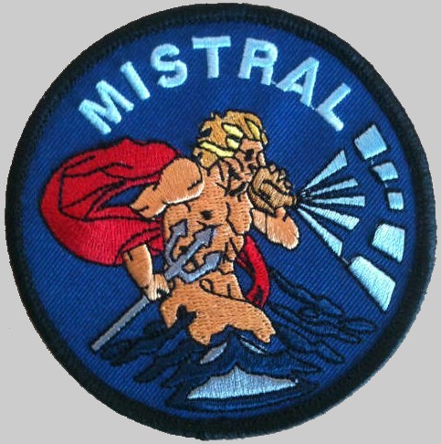 l-9013 fs mistral patch crest insignia amphibious assault command ship french navy marine nationale 02p
