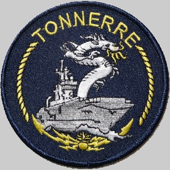 l-9014 fs tonnere patch crest insignia badge mistral class amphibious assault command ship bpc french navy marine nationale 02p