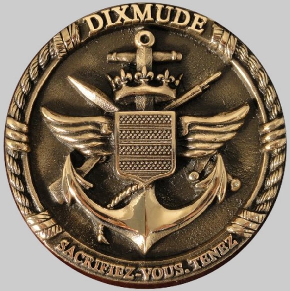 l-9015 fs dixmude insignia crest patch badge tape de bouche amphibious assault ship french navy 02x