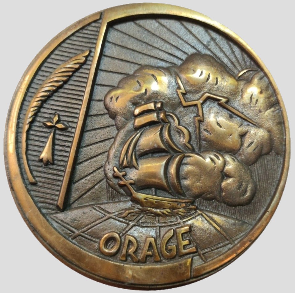 l-9022 orage insignia crest patch badge amphibious dock landing ship lpd tcd french navy marine nationale 02c