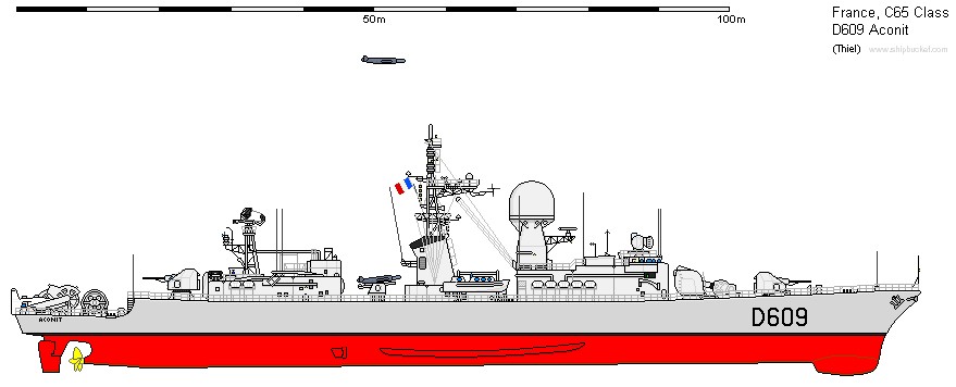 d-609 fs aconit type f65 frigate corvette french navy marine nationale 04 drawing