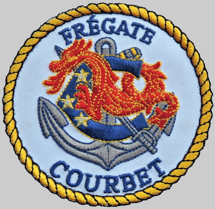 f-712 fs courbet patch insignia crest badge la fayette class frigate french navy marine nationale 02p
