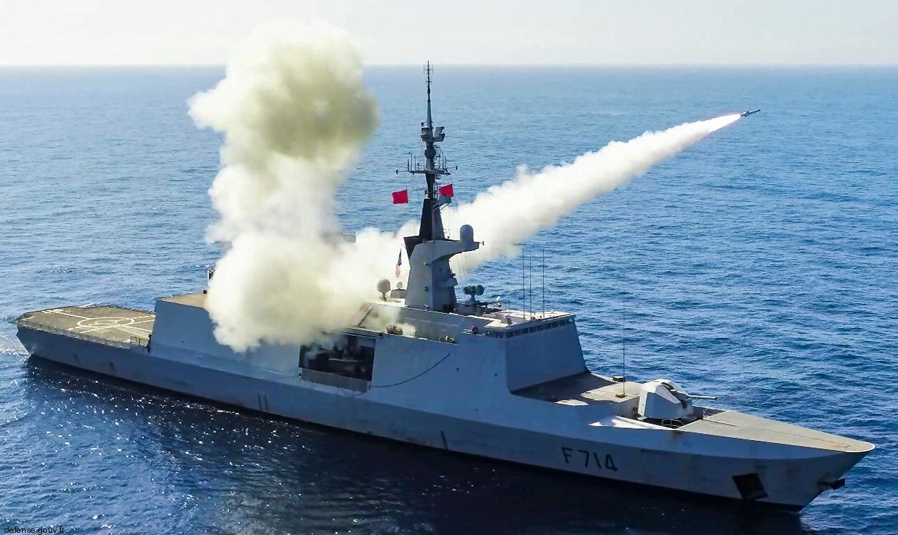 f-714 fs guepratte la fayette class frigate flf french navy marine nationale 21 mm40 exocet ssm missile