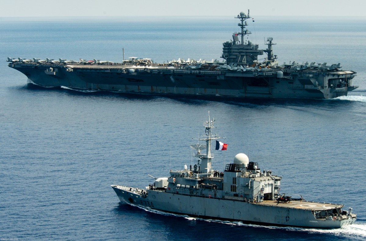 f-734 fs vendemiaire floreal class frigate french navy fregate surveillance marine nationale 02 uss john c. stennis