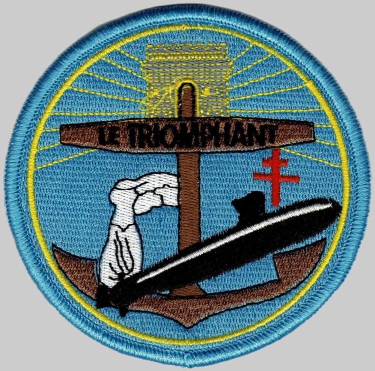 s-616 fs le triomphant ballistic missile submarine ssbn snle insignia crest patch badge french navy 04pa