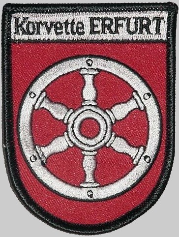 f-262 fgs erfurt insignia crest patch badge type k130 braunschweig class corvette german navy 02p