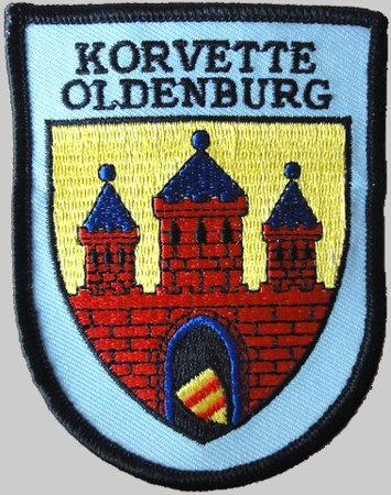 f-263 fgs oldenburg insignia crest patch badge type k130 braunschweig class corvette german navy 02p