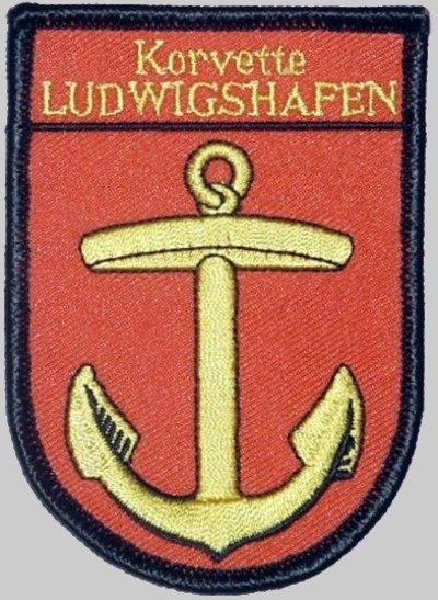 f-264 fgs ludwigshafen am rhein insignia crest patch badge type k130 braunschweig class corvette german navy 02p