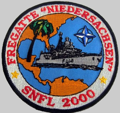 f-208 fgs niedersachsen cruise patch crest badge type 122 class frigate german navy 15 snfl nato