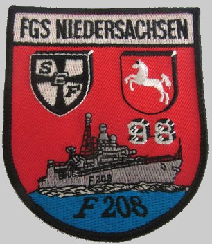 f-208 fgs niedersachsen cruise patch crest badge type 122 class frigate german navy 17