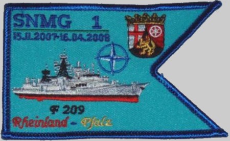 f-209 fgs rheinland pfalz cruise patch crest badge 04 nato snmg-1
