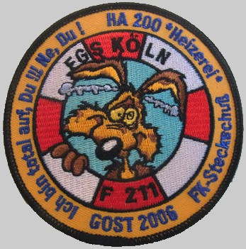 f-211 fgs koln köln cruise patch insignia crest type 122 bremen class frigate german navy 05