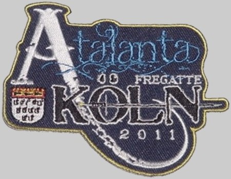 f-211 fgs koln köln cruise patch insignia crest type 122 bremen class frigate german navy 09 atalanta 2011